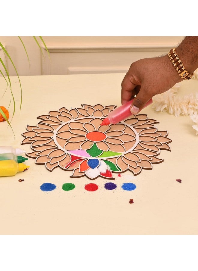 CraftVatika قالب رانغولي المحمول من كرافتفاتيكه لتصميم رانغولي لزينة ديwali - 12 بوصة قوالب رانغولي أنانتا لزينة مهرجان ديwali في المنزل والهدايا - Image 1