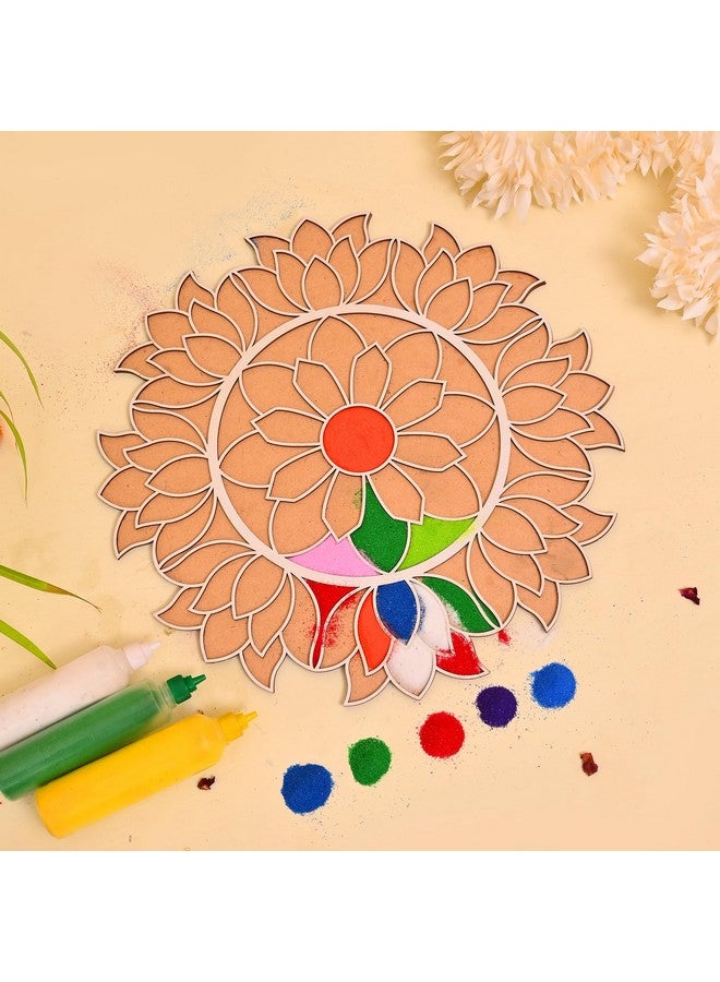 CraftVatika قالب رانغولي المحمول من كرافتفاتيكه لتصميم رانغولي لزينة ديwali - 12 بوصة قوالب رانغولي أنانتا لزينة مهرجان ديwali في المنزل والهدايا - Image 5