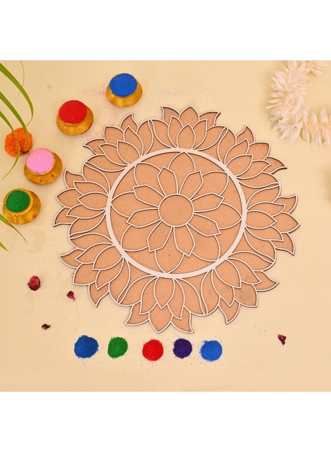 CraftVatika قالب رانغولي المحمول من كرافتفاتيكه لتصميم رانغولي لزينة ديwali - 12 بوصة قوالب رانغولي أنانتا لزينة مهرجان ديwali في المنزل والهدايا - Image 3