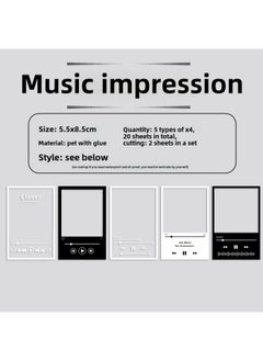 Generic Life Border Pet Hand Account Sticker Retro Photo Frame Landscaping Collage Pain Bag Card Decoration Material Sticker Asahi Special-Color:Music Impression-20 Photos Included  - Image 1