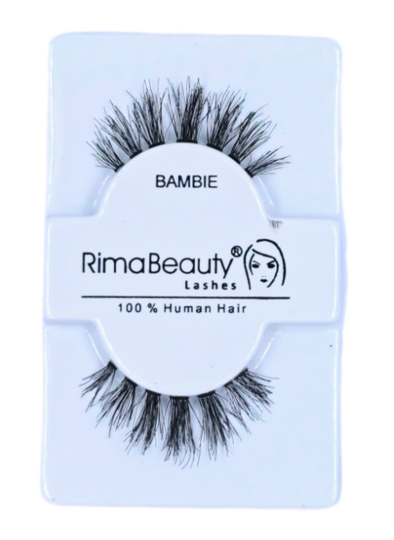 Rima Beauty Lashes - Human HAIR Black # BAMBIE - Image 1