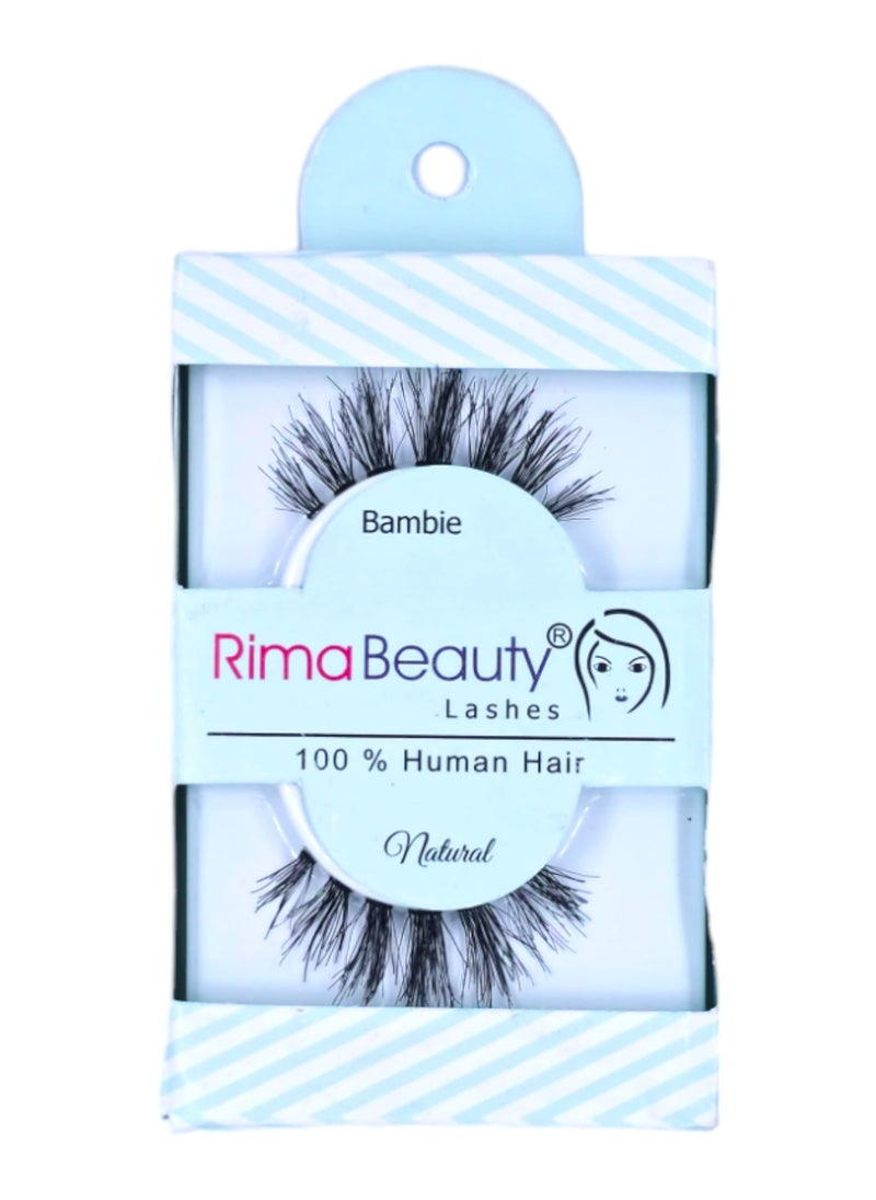 Rima Beauty Lashes - Human HAIR Black # BAMBIE - Image 1