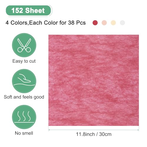 M METERXITY 152 Sheet Korean Cotton Wrapping Flower Paper - Floral Wrapping Paper Waterproof Bouquet Wrapping Paper Apply to Gift Packaging(11.8x11.8inches, Red+Pink+Beigt+White) - Image 3