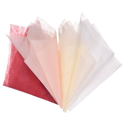 M METERXITY 152 Sheet Korean Cotton Wrapping Flower Paper - Floral Wrapping Paper Waterproof Bouquet Wrapping Paper Apply to Gift Packaging(11.8x11.8inches, Red+Pink+Beigt+White) - Image 1
