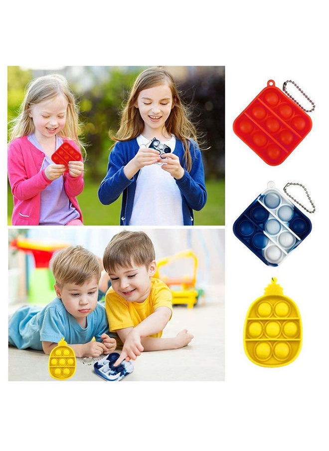 NIBEMINENT - Mini Push Pop It Bubble Sensory Fidget Toy Keychain 10x10x2cm - Image 1