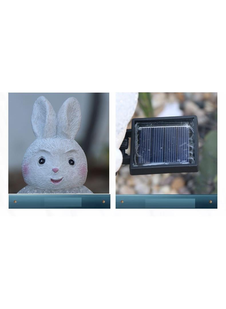 Generic 2 Pieces Colorful Rabbit Shaped Solar LED Lights Effect Garden Light Auto On OR Off Dust To Dawn Outdoor Waterproof Landscape Decoration Solar Powered Security Torch Light  - Image 2