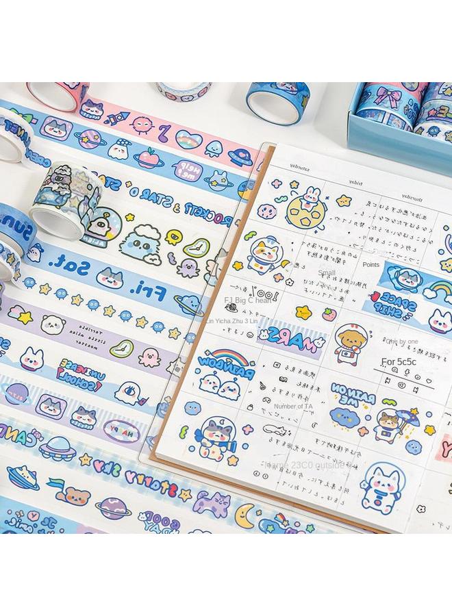 Bluejw Roll Hand Account Tape Full Set Of Net Red Hand Account Stickers And Paper Film Suit Color Cute Children High Color Value - Image 5