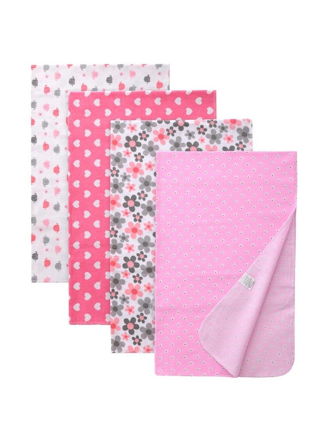 Gina Era Cotton Flannel Receiving Blankets Baby 4 Pcs, Baby Swaddle Blankets, Baby Flannel Blanket 30 X 40 Inch for Boy Girl (Style-5) - Image 1