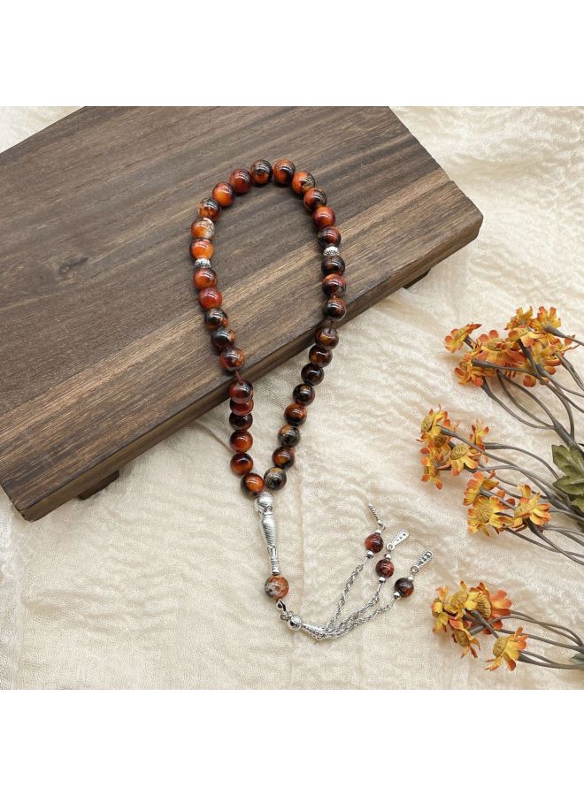 ييكسيا New 10mm 33 Beads Large Flower Bead Drop Tassel Glass Muslim Daily Prayer Beads Middle Eastern - Image 1