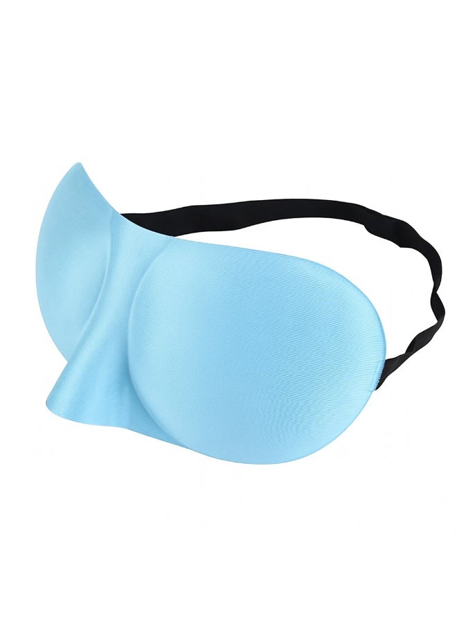 قناع عين ثلاثي الأبعاد، غطاء للعين للنوم، حجب الضوء، ضغط العين صفر، غطاء خفيف الوزن قابل للتعديل أثناء السفر أثناء النوم (أزرق سماوي) - Image 2