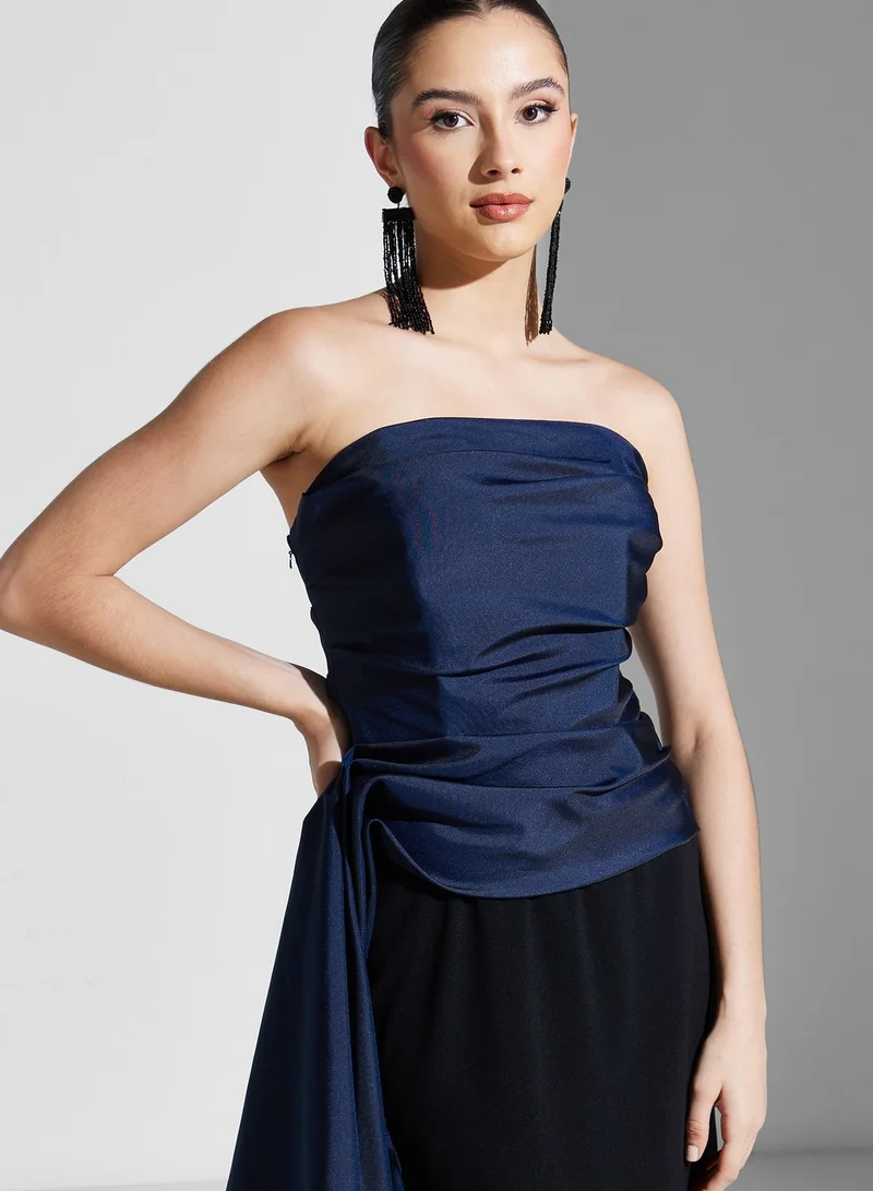 Namshi X Hadia Ghaleb Hadia Ghaleb Bardot Dress With Ruched Detail
