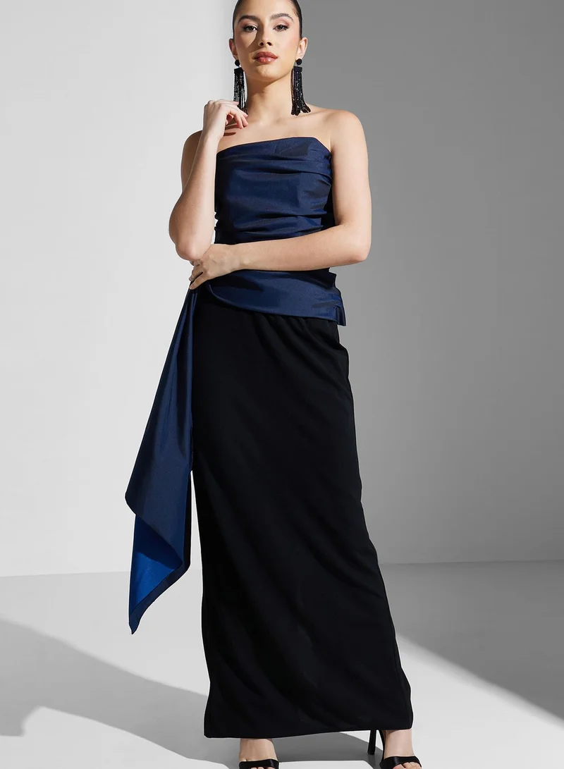 Namshi X Hadia Ghaleb Hadia Ghaleb Bardot Dress With Ruched Detail