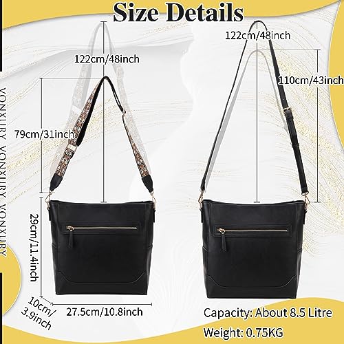 VX VONXURY Crossbody Bag for Women, Trendy Vegan Leather Shoulder Bag, Designer Bucket Bag with 2PCS Adjustable Straps - Image 5