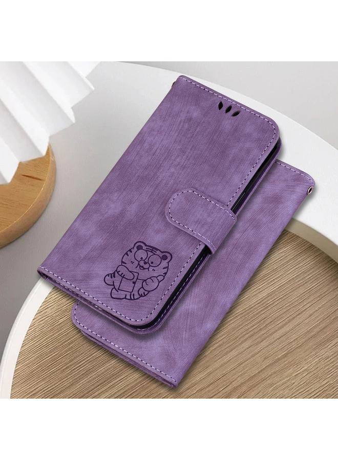 اس-توب جراب لهاتف Realme 12 5G جراب هاتف جلدي منقوش عليه نمر صغير - Image 2