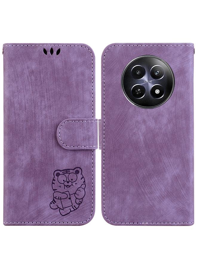 اس-توب جراب لهاتف Realme 12 5G جراب هاتف جلدي منقوش عليه نمر صغير - Image 1