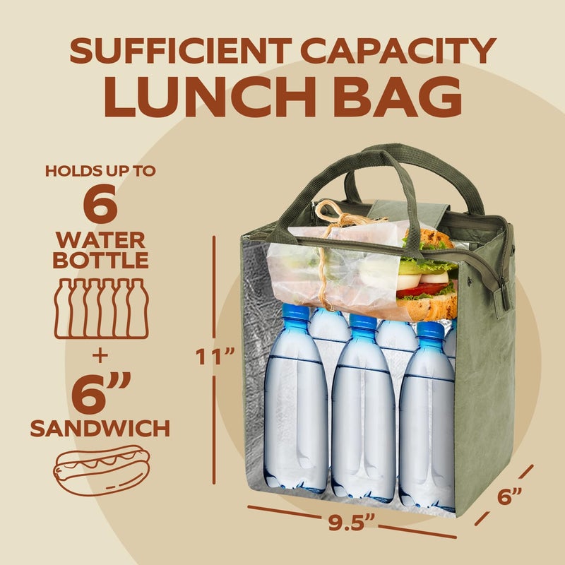VonNova Womenâ€™s Insulated Lunch Bag with Premium 4mm Cooler Insulation, Cute Large 7L Lunch Tote for Office, Durable Small Lunch Box for Women, Stylish Lunchbox for Adults, Teens, Nurses, Teachers - Image 3