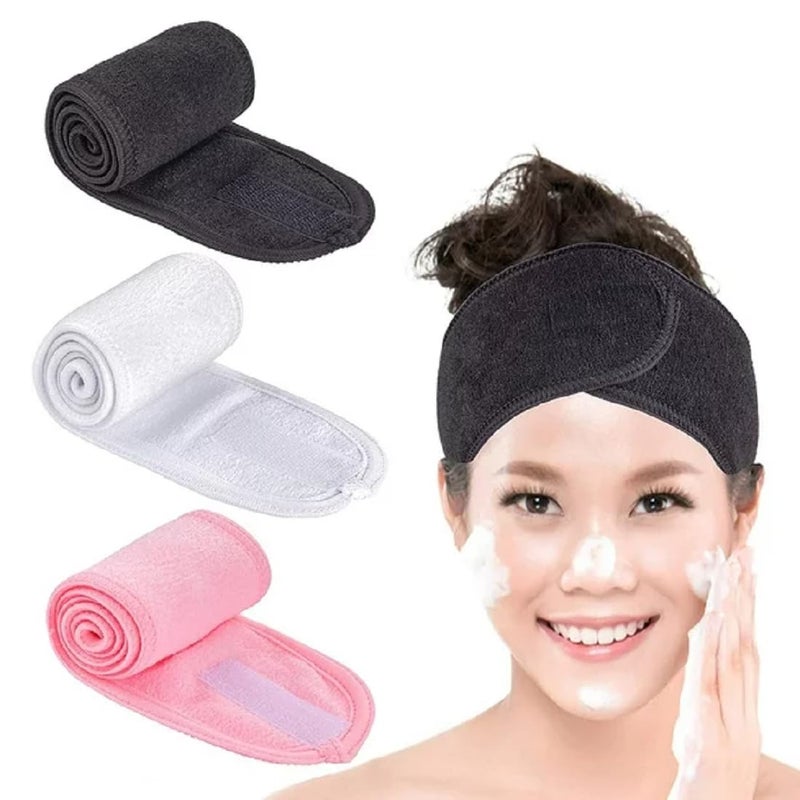 Rinpoche 3 PCS spa facial headbands facial headband for women facial headband for women gym makeup facial face cleaning and shower time - Image 1