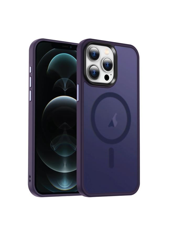 زبون جراب هاتف ماج سيف المغناطيسي لهاتف آيفون 12 برو ماكس، جراب هاتف مصقول من الجلد - Image 1