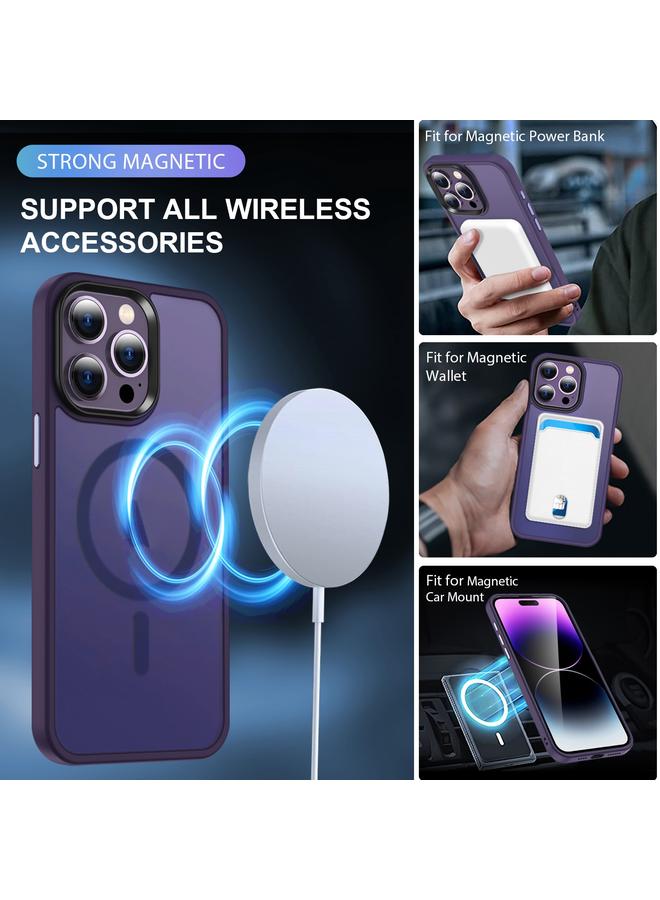 زبون جراب هاتف ماج سيف المغناطيسي لهاتف آيفون 12 برو ماكس، جراب هاتف مصقول من الجلد - Image 4