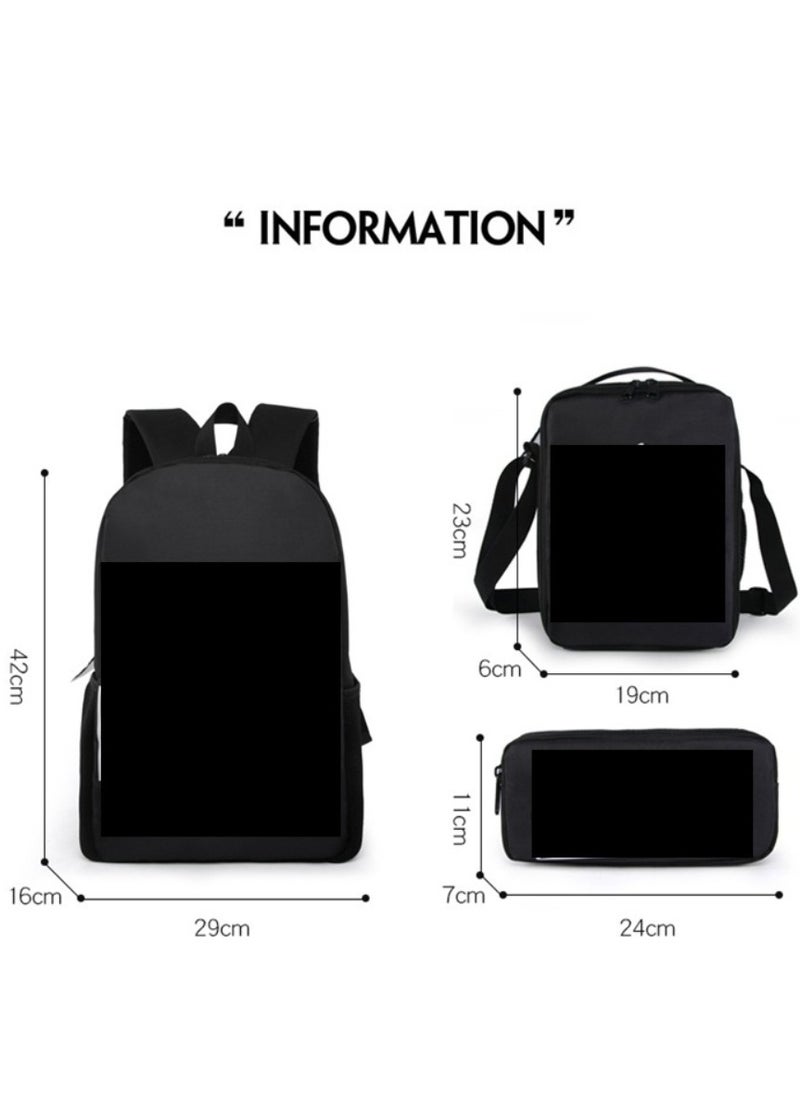 Generic - Mario cartoon backpack, primary and secondary school student backpack, large capacity backpack, three piece set, single shoulder bag, pencil case, unisex - Image 1