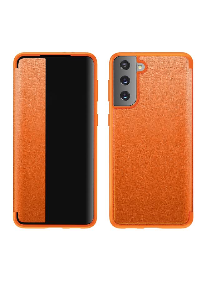 اس-توب جراب لهاتف Samsung Galaxy S21 Ultra 5G مع نافذة جانبية مغناطيسية وغطاء جلدي أفقي مقاوم للصدمات - Image 1