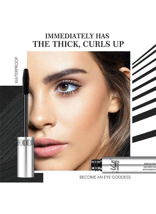 Mascara Black Fiber Mascara Charming Longlasting Mascara, Thick and Long Eyelash Waterproof and Smudge proof Eyes Makeup