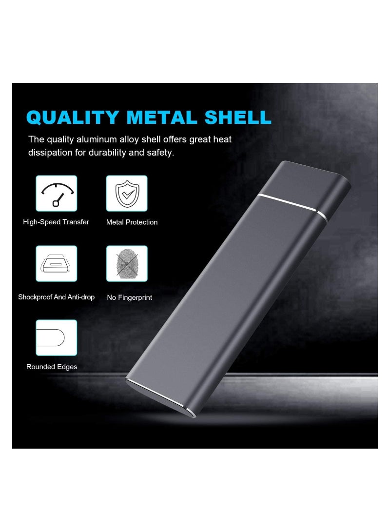 ارواق محرك الأقراص الصلبة الخارجي ذو الحالة الصلبة SSD، USB 3.1 إلى النوع C يدعم النسخ الاحتياطي للكمبيوتر، جهاز تخزين البيانات، محرك أقراص صلب لتخزين البيانات بسرعة لأجهزة الكمبيوتر المحمول التي تعمل بنظام Windows XP وأجهزة Mac، (قطعة واحدة، 4 تيرابايت) - Image 2