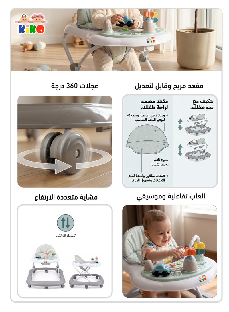 كيكو مشاية أطفال مع العاب وموسيقى مزودة 8 عجلات - Image 4