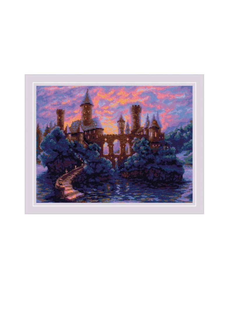 Fabric Counted Cross Stitch Kit 15.75 inch x 11.75 inch Castle - Image 2