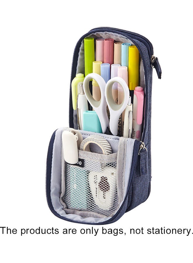 NIBEMINENT Multipurpose Pencil Stationery Bag Large Blue - Image 1