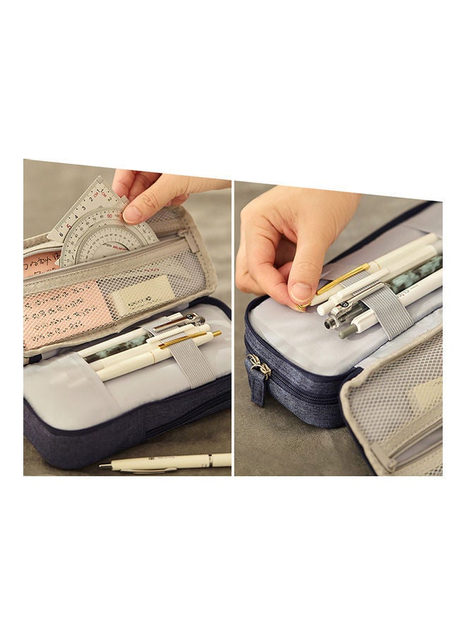 NIBEMINENT Multipurpose Pencil Stationery Bag Large Blue - Image 4