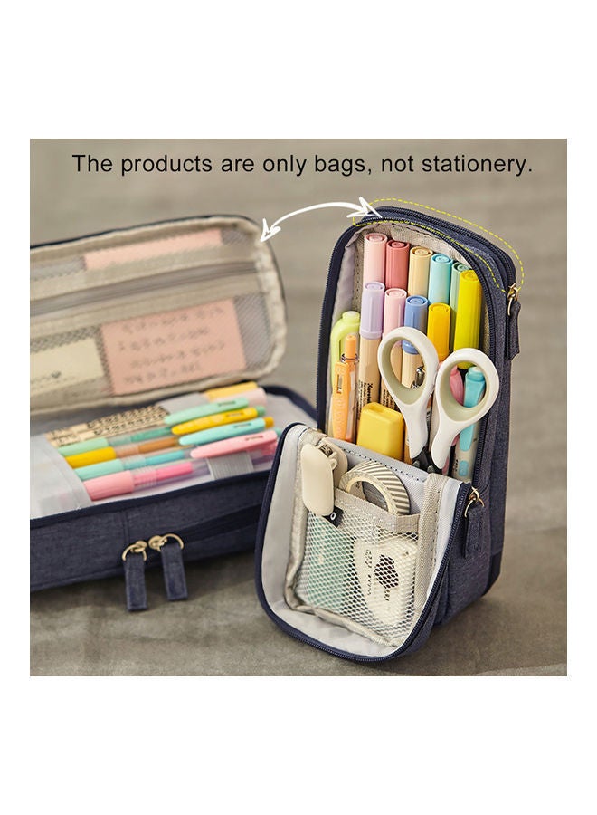 NIBEMINENT Multipurpose Pencil Stationery Bag Large Blue - Image 2