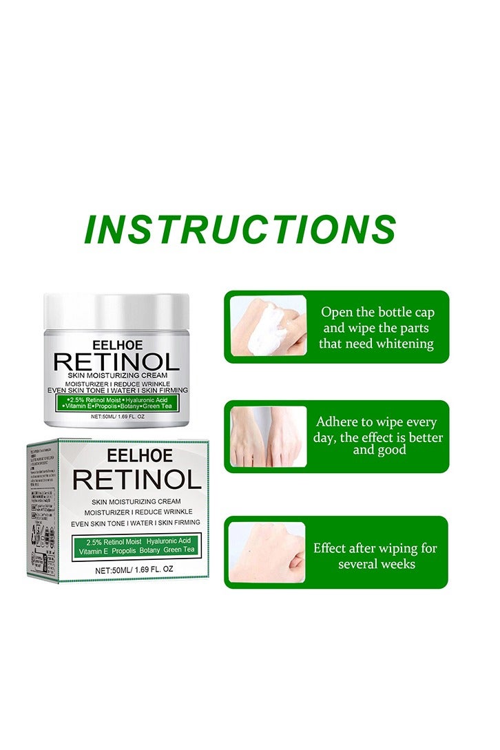 إيلهو كريم مرطب للبشرة بالريتينول ، يقلل من مفاصل الميلانين والفخذين الداخليين ويبيض البشرة (50 مل) - Image 2