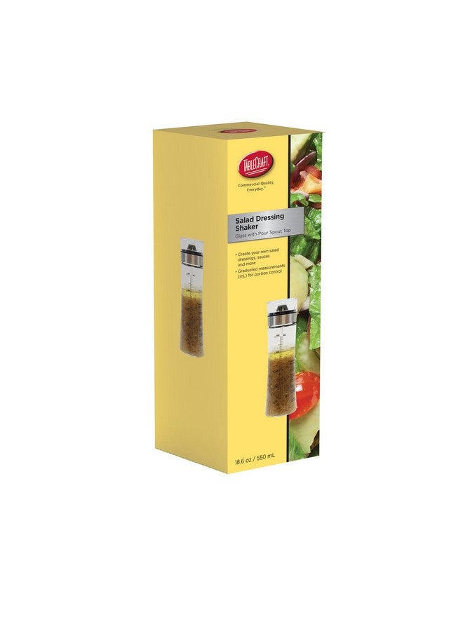 Tablecraft Tablecraft Salad Dressing Shaker, Glass with Plastic & Metal Pour Spout Top, Clear  - Image 2