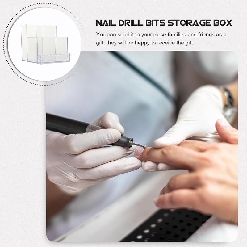 KALLORY Nail Drill Bits Storage Box with Polishing Head Organizer Manicure Case for Female Nail Art Tools Display and Storage for Home Salon Use - Image 4