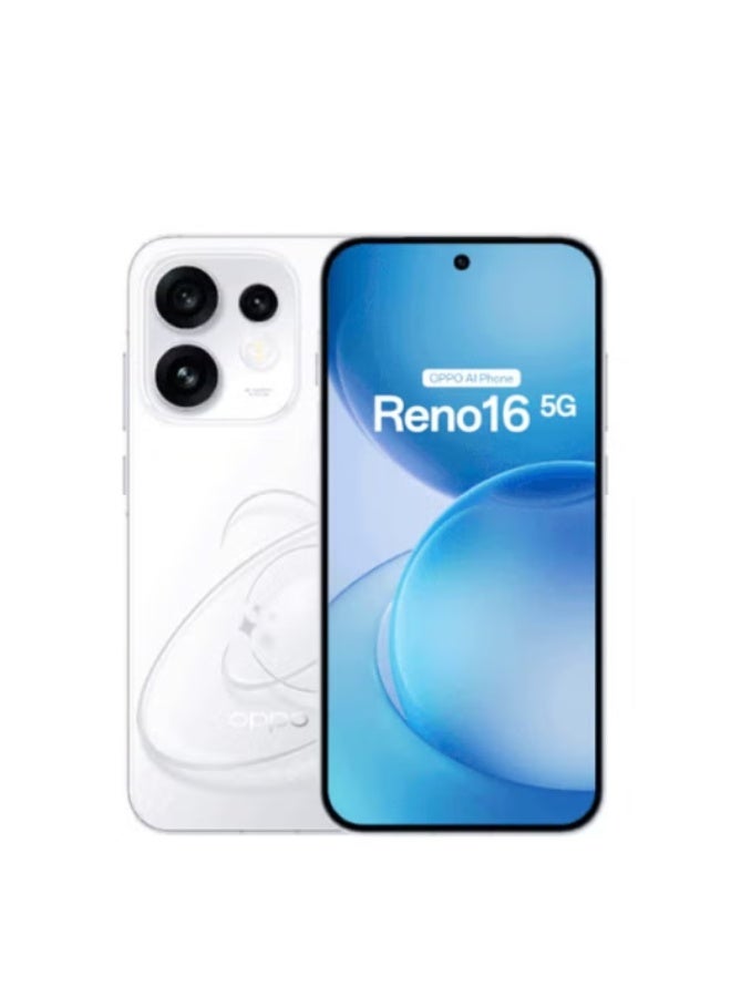 أوبو Reno 16 5G Dual SIM and eSIM Pop White 12GB RAM 256GB – Middle East Version - Image 1