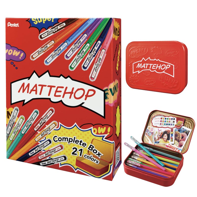 Pentel Ballpoint Pen Color Matte Hop Complete Set, 21 Colors K110-V21ST - Image 1