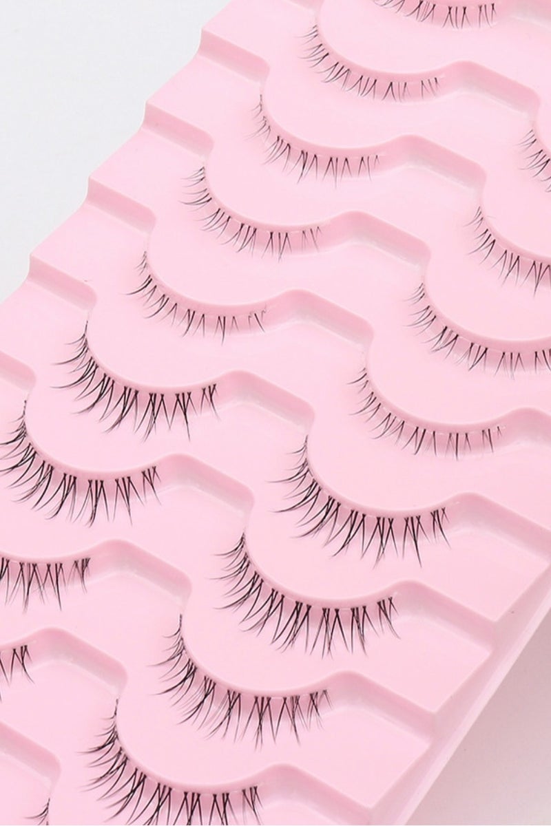 10 pairs of Little Flame under-eye false eyelashes and upper eyelash set Clear stems one-piece handmade Natural eyelashes - Image 4