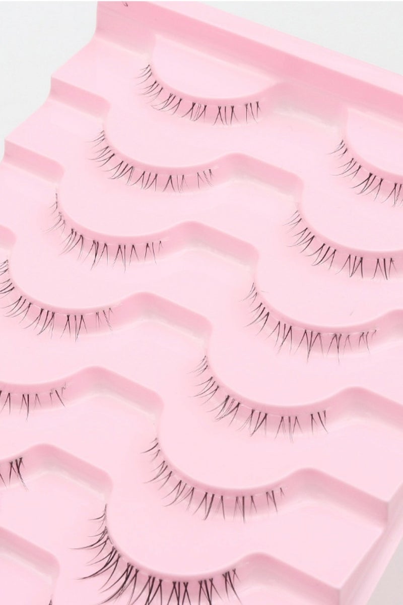 10 pairs of Little Flame under-eye false eyelashes and upper eyelash set Clear stems one-piece handmade Natural eyelashes - Image 5