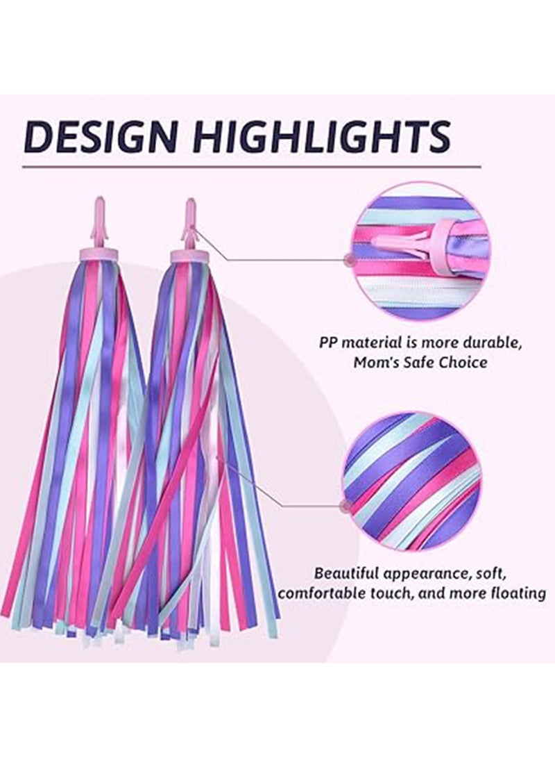 (Purple) Bicycle Streamers Children Bicycle Tassels 1 Pair, Children's Bicycle Accessories Scooter Bicycle Tricycle Handlebar Streamers Handlebar Accessories Suitable for Girls and Boys  - Image 4