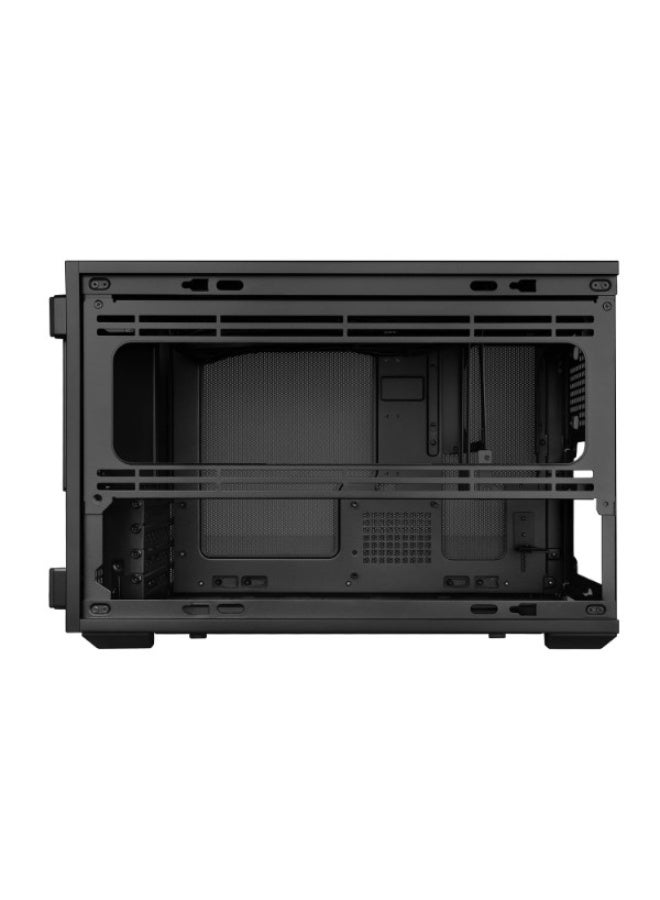 ليان لي علبة كمبيوتر B4-mATX خشبية - هيكل صغير الحجم mATX/Mini-ITX بسعة 21.3 لتر، لوحة أمامية من الخشب الطبيعي، دعم بطاقة رسومات بأربعة فتحات 358 مم، مبرد معالج 165 مم، مشعاع 360 مم، وحدة تزويد طاقة ATX/SFX، حتى 9 مراوح، تصميم رأسي/أفقي، أسود | G99.B4X-WD.00 - Image 4