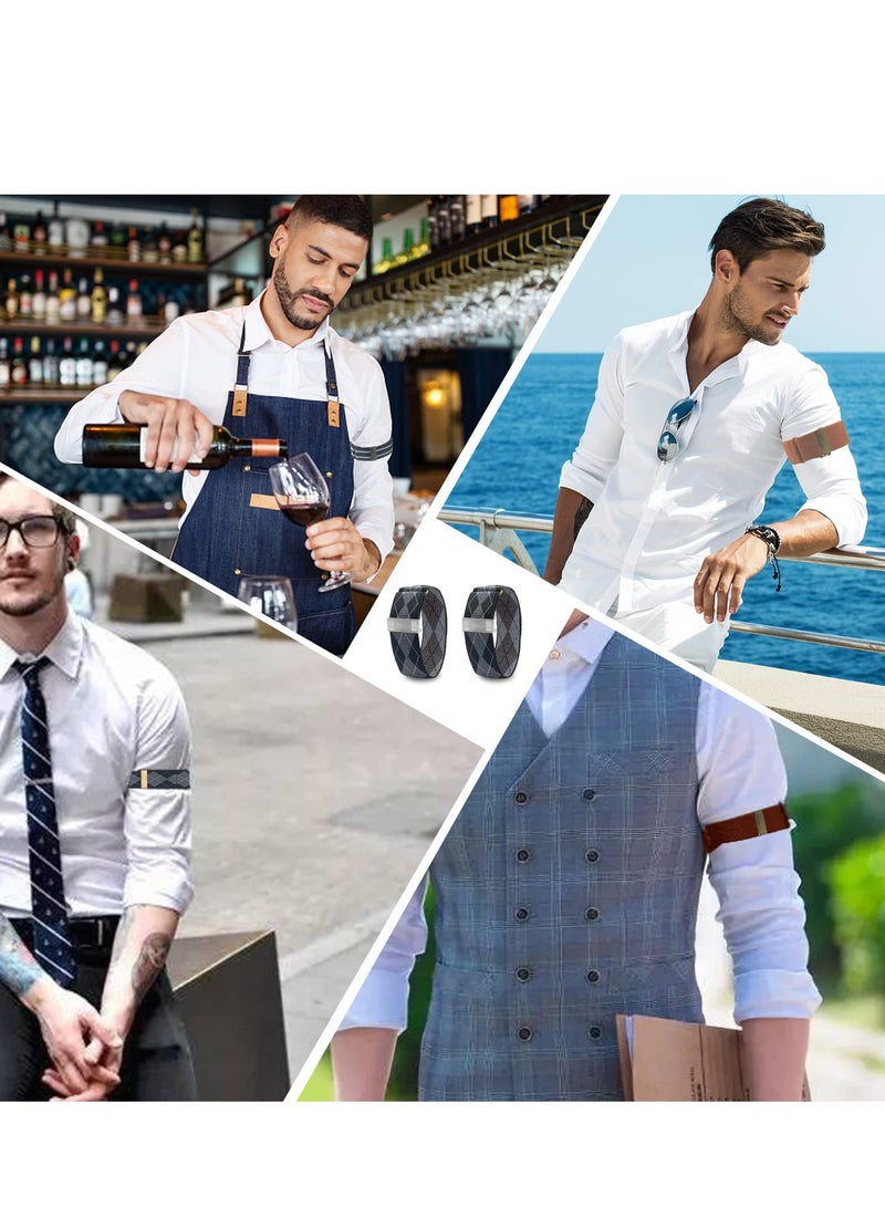 1 Pair Shirt Sleeve Holders Armband Elastic Adjustable Anti-Slip Arm Garters Unisex for Women Men - Image 2