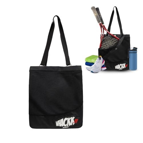 WHACKK Borg Black 23L Tennis Badminton Squash Shoulder Bag/Sep Shoe Pocket/Bottle Holder/Organiser - Image 1