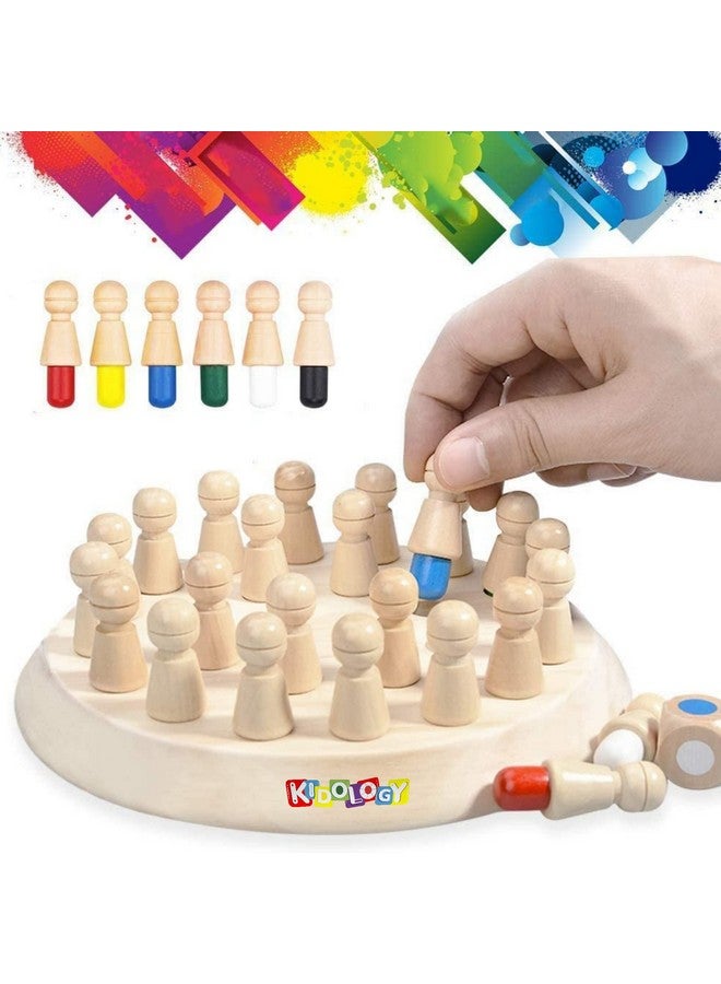 Kidology Wooden Memory Match Stick Chess Game for Kids 2+ Years | Color Memory Chess, Parent-Child Interaction Toy | Educational Intelligent Logic Game and Brainteaser Toys for Boys and Girls - Image 1