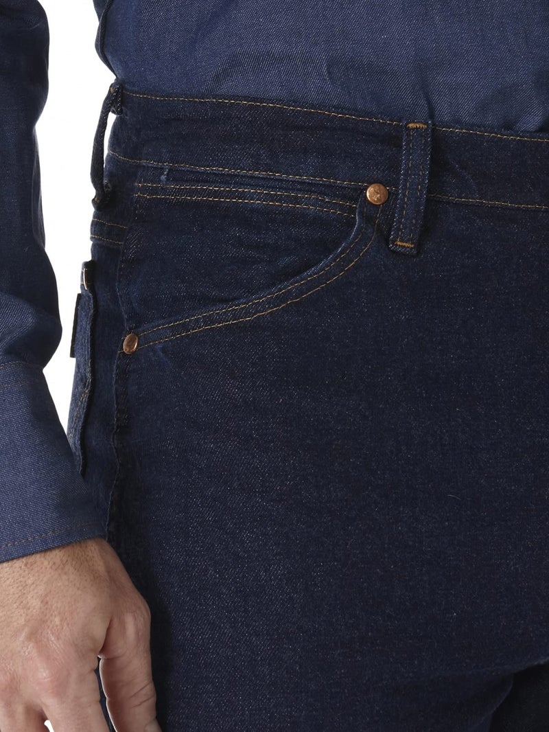 Wrangler Men's Cowboy Cut Slim Fit Boot Cut Jean,Navy Stretch,32W x 34L - Image 2