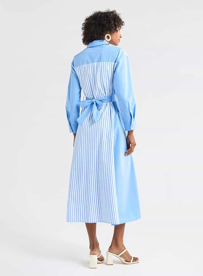 Splash FAV Striped Cotton Midi Dress