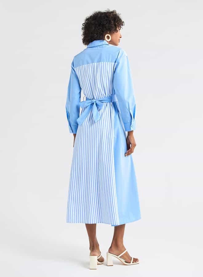 Splash FAV Striped Cotton Midi Dress - Image 3