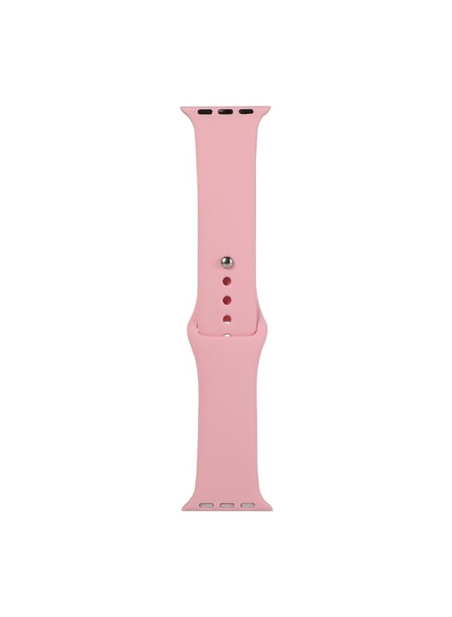 Replacement Strap For Apple Watch Series 9&8&7 41mm / SE 3&SE 2&6&SE&5&4 40mm / 3&2&1 38mm Silicone Watch Band, Short Section female Rose Pink 