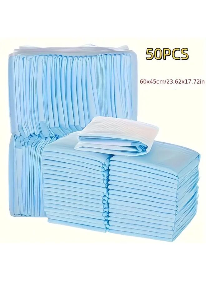 وسادات تدريب الكلاب الكبيرة الزرقاء 50 قطعة 17 72x23 62 بوصة فائقة الامتصاص مقاومة للتسرب سريعة الجفاف - Image 3