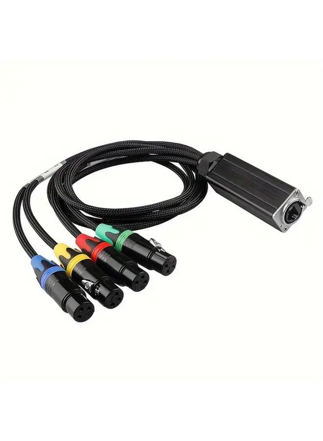 RJ45 To 4 XLR Female Adapter Cable Signal Booster For Microphone Audio - Image 1